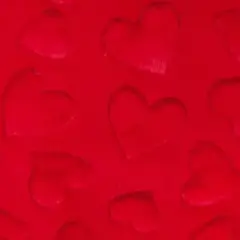 Luxe Cuddle Hearts Scarlet Fabric per yard