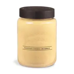 Yellow 26 Ounce Santa's Cookie Crumble Paraffin Wax Jar Candle with 120-140 Hour Burn Time