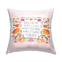 Floral Believe You Can Design by Glad You're Here Co. Throw Pillow 