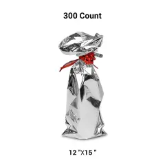 Silver Mirrorized Gift Bags Durable and Stylish 12&rdquo; x 15&rdquo;