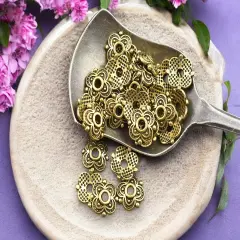 *250* 8mm Antique Gold Bead Caps