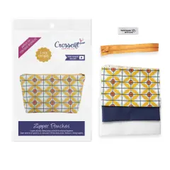 Crosscut Sewing Co.&reg; Zipper Pouch Sewing Project Kit for Beginners with Fabric, Instructions and Video Tile