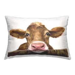 Serene Brown Cattle Design by GeorgeDyachenkoArt Throw Pillow 