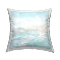Flowing Blue Landscape Design by June Erica Vess Outdoor Printed Pillow 