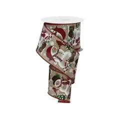 2.5" Snowman Cardinal Ribbon: Light Beige (10 Yards)