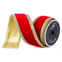 2.5" Winter Diamonds Ribbon: Red (5 Yards)