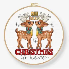 Oh Deer Christmas Is Here L9912 Counted Cross Stitch Kit