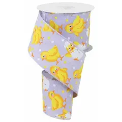 2.5" Baby Chicks on Royal Ribbon: Lavender (10 Yards)