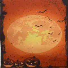 Pumpkin Moon Designer Printed AIDA Fabric. Canvas for embroidery with an applied backgroundKF-1377A