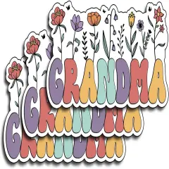 (3PCS) Grandma Sticker, Gifts for Mom, Mommy Birthday Sticker, Decor Books Laptop Phone Tumbler Waterproof Vinyl Water Bottle, Gifts Mother Day Christmas Thanksgiving Decals 3"x1.5" Inch