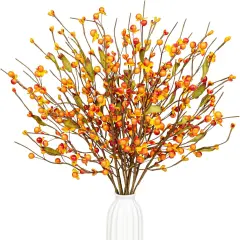 Artificial Orange Berry Stems for Table Arrangement