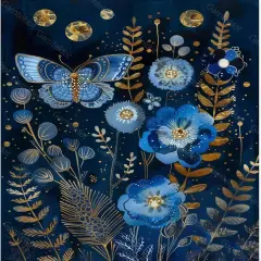 Blue Flower Diamond Art Kits for Adults Beginner,DIY Diamond Art 5D Full Drill Diamond Dots with Complete Tools,Diamond Painting Gem Art Craft for Home Wall Decor Gift-12x16in