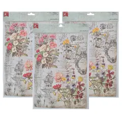 Pack of 3 - Little Birdie Decoupage Paper A4 4/Pkg-Wild Blossom