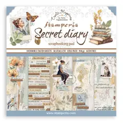 Stamperia Double-Sided Paper Pad 12"X12" 10/Pkg-Create Happiness Secret Diary