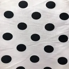 1 Yard White Poly Cotton Fabric with Black Dots for Crafts, Costumes, and D&eacute;cor Projects, 59/60&Prime; Wide