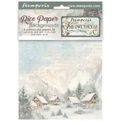 Stamperia Rice Paper Backgrounds A6 8/Pkg -The Owl's House