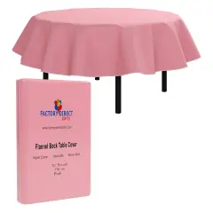 Exquisite Vinyl Tablecloth &ndash; 70" Round &ndash; Pack of 1 &ndash; Round Plastic Table Cover with Flannel Backing &ndash; Reusable & Waterproof Tablecloth for Parties and Events Pink