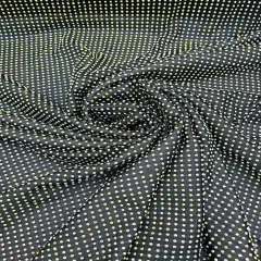 1 Yard Iridescent Rhinestone Stretch Mesh Fabric AB Crystal Power Net For Costumes & Fashion 54&rdquo; Wide Black