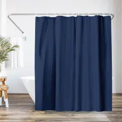 Americanflat 71x74 Solid Blue Shower Curtain - Water Resistant - Polyester Fabric