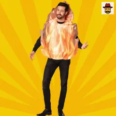 Flaming Fire Adult Costume Funny Flame Tunic Outfit for Halloween