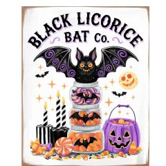 Black Licorice Bat Co Halloween Sign