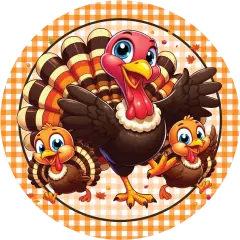 Fall Smiling Turkey Thanksgiving Sign