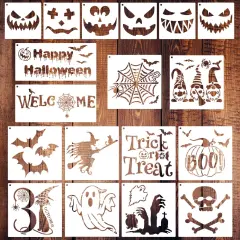 18 Pieces Halloween Stencils