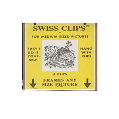 BC Imports Swiss Clips Metal Frame Clips for Medium Sized Pictures, 1 Set of 4 Clips