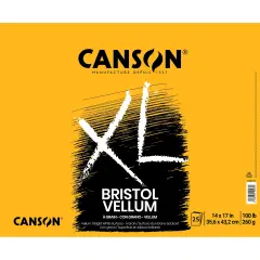 Canson XL Bristol Vellum Pad 14"X17"-Fold Over, 25 Sheets