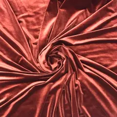 1 Yard Rich Bronze Spandex Velvet Fabric Ideal for Dresses, Costumes, Crafts & Interior Styling 58''/60" Wide