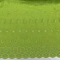 1 Yard Avocado Medium Eyelet Cotton Blend Fabric for Apparel and Crafts 41/42 Inches Wide