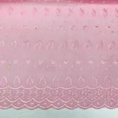 1 Yard Pink Medium Eyelet Fabric with Double Border and Soft Touch 41/42 Inches Wide