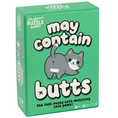 Professor Puzzle: May Contain Butts - Animal Butt-Matching Card Game, Silly Noise Making Party Game, Fast-Paced Set Collection, Kids 6+, 2-6 Players