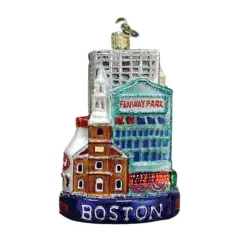Old World Christmas 4.5 Inch Boston City Christmas Tree Ornament , Ornament Massachusetts Fenway Multicolored