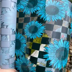 Blue Sunflower Clear TPU Vinyl