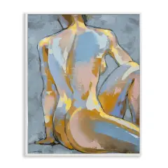 Stupell Industries Modern Blue Brushed Sitting Nude Framed Giclee Design By Trevor Copenhaver