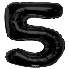 34" Numeral 5 Balloon - Black, 1ct