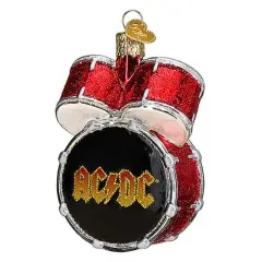 Old World Christmas 3.75 In Ac/Dc Drum Set Christmas Tree Ornament , Rock Band Australian Multicolored