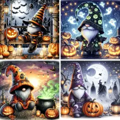 Gnome 4 Pack Halloween Diamond Art Kit