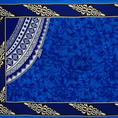 72" L x 45" W Kingdom of Tonga Crown Sarong Polyester Fabric Blue