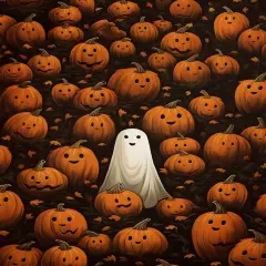 Halloween Pumpkin Ghost Paint by Number Kits - 12x16 Inch