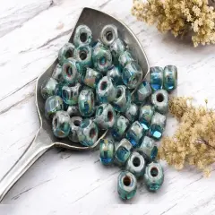 20g 3 Cut Aqua Travertine 2/0 Matubo Beads