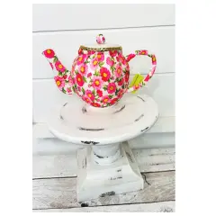 63202PK -H6xW10 Pink Foam Tea Pot Wreath Attachment