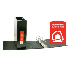Slant D Ring View Binder with 2 Pockets, 3", Black