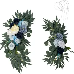 Artificial Wedding Arch Flowers Kit 2 PCS Dust Rose Flowers Silk