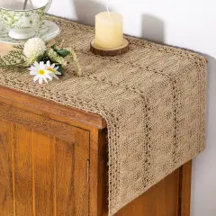 Boho Table Runner Summer Farmhouse Burlap