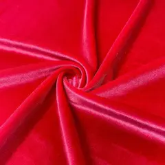 1 Yard Stretch Velvet Fabric Soft Silky 4-Way Stretch Apparel Costume 58/60" Width Light Red