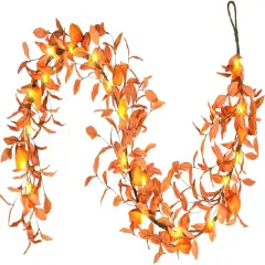 8 Modes Hanging Fall Garland Leaves with Berries