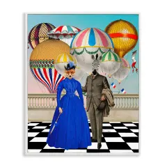 Stupell Industries Animal Couple with Hot Air Balloons Framed Giclee By Erika C. Brothers