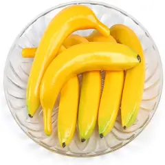 6pcs Artificial Lifelike Simulation Yellow Bananas Fake Fruit, 7.5X 1.25 Inches